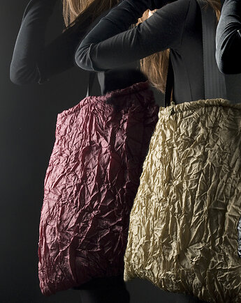 Torba na ramię z plisowanego poliestru w kolorze oliwkowym, soie star