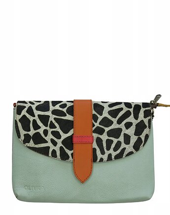 Torebka kopertówka listonoszka damska dwa paski skórzana bordo eko OLIVKA, Olivka Warsaw