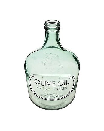 Wazon Szklany z Recyklingu Olive Oil Zielony 42 cm, OKAZJE - Prezent na 80 urodziny