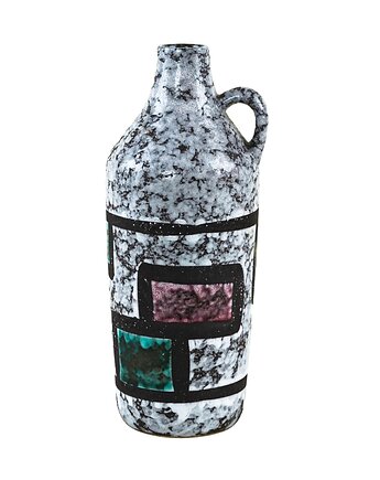 Wazon ceramiczny z uchem, niemiecki design, lata 60, produkcja: Strehla, Przetwory design