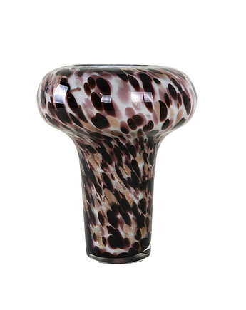 Wazon szklany panterka, włoski design, lata 70, produkcja: Włochy, Przetwory design