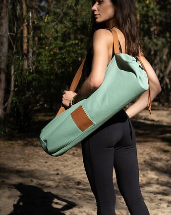 Bawełniany pokrowiec na matę do jogi z kieszonką SAGE Mint, Mellow Ways