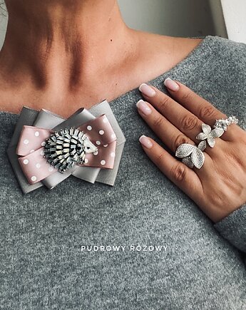 Brosza z cudnym Jeżem z kryształków  New Jesień, Pudrowy Różowy