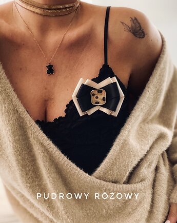 Brosza  z ozdobą panterkową Hit sezonu  New, Pudrowy Różowy
