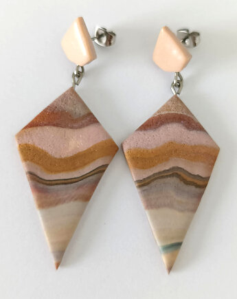 Geometryczne Kolczyki w Odcieniach Ziemi, OMIFIMO