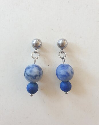 Kolczyki FANABERIA lapis lazuli, jaspis niebieski, modesign