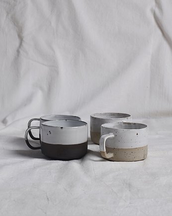 Nakrapiany kubek ceramiczny z kamionki, f*ck off, mudo ceramic
