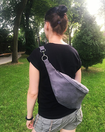 Duża nerka, saszetka XL - szara, PRACOWNIA 166