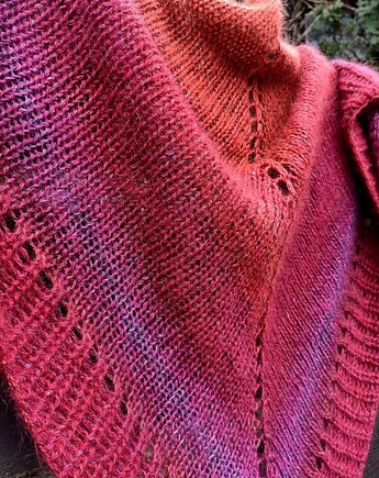 Malinowe ombre / chusta z jedwabiem i alpaką, agat handmade