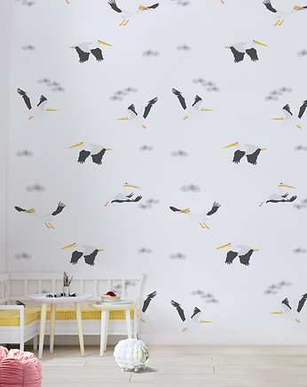 Tapeta dla dzieci Szare Pelikany (Grey Pelican), Humpty Dumpty Room Decoration