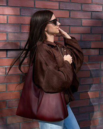 Torebka hobo ekoskóra Burgundy, Laveni