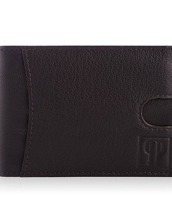 Pojemny portfel męski skórzany brązowy z etui na karty T-46-BR, Paolo Peruzzi