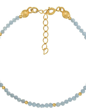 Bransoletka srebrna pozłacana z kamieni naturalnych angelit, Bring Biżuteria