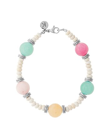 Bransoletka Summer Candy - -srebrne hematyty - Srebrna stal szlachetna, Kulka Bransoletki