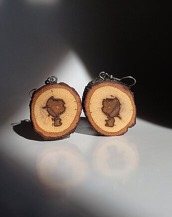 Drewniane kolczyki - żołędziowe ludziki, mazuni