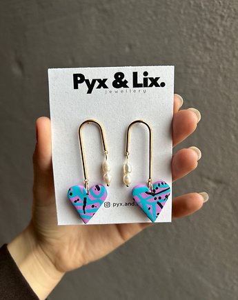 Kolorowe serca z perełką, Pyx & Lix