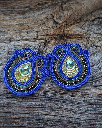 Peacock Eye-kolczyki soutache, Mró Soutache