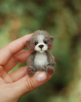 Miś Miniaturka- Popielaty, BoboLobo Handicraft
