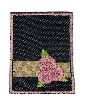 Naszywka naprasowanka RÓŻE ŁATA termoprzylepna haft 5,7x7,2cm, Wyszywane