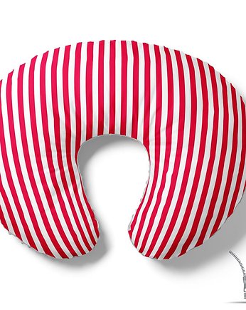 Poduszka rogal do karmienia Czerwone paski (1), Baby Love Decor