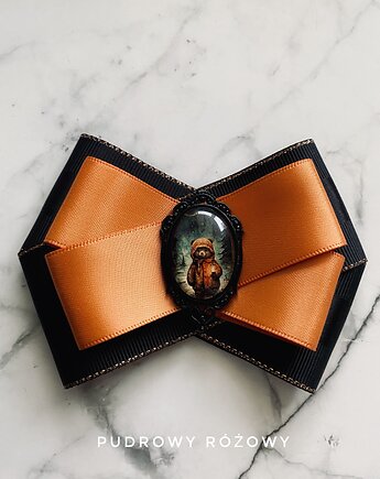 Brosza z zimowym misiem NEW, Pudrowy Różowy