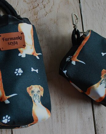 Zestaw saszetka na smaczki i woreczki # bokser, Furmanki Szyją