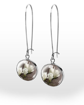 Kolczyki - Magnolia -  wiszące, yenoo