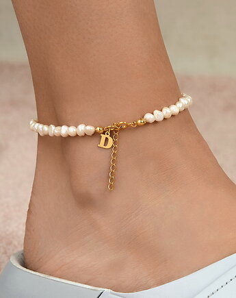 Bransoletka na nogę "My Only One" z naturalnych pereł- srebro 925 pozłacane, Coccola JEWELLERY