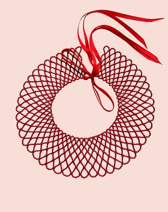 Naszyjnik koralikowy w kolorze bordowym, rękodzieło, ArtGez