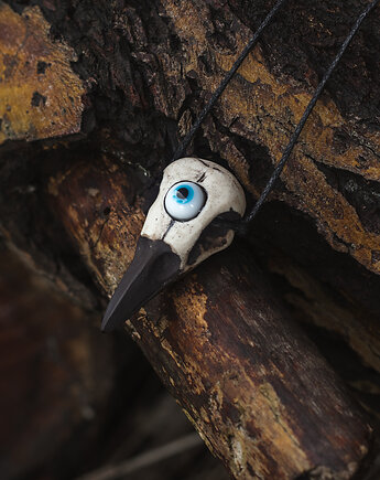 Wisior Czaszka Ptaka - Kruk - Niebieskie oko, Nest of Bones