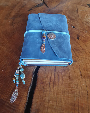 Skórzany dziennik podróży, notes podróżnika, mały pamiętnik