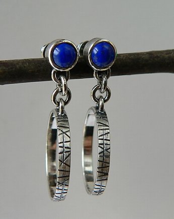 Kolczyki srebrne -lapis lazuli-koła-, Emilia Woźniak