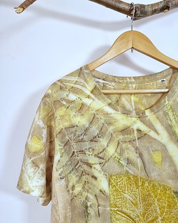 T-shirt z naturalnym ekodrukiem roślinnym Leaf2, HERBE DESIGN