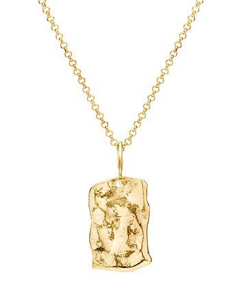 Naszyjnik srebrny pozłacany MOON BADGE, BEMOON