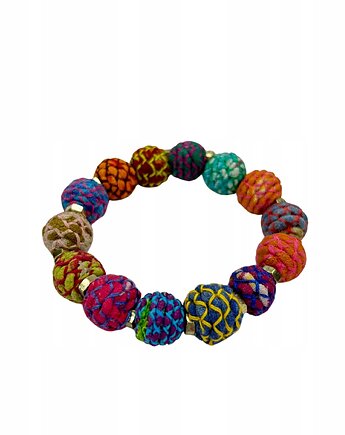 Bransoletka damska z bawełny z recyklingu na prezent unikatowa eko OLIVKA, Olivka Warsaw