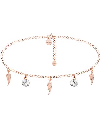 Choker z piórkami z i kryształami Swarovski, SOTHO