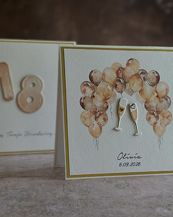 Kartka na 18 urodziny w pudełku z kopertą, BH 20F, Anna Art and Crafts