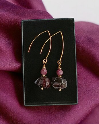 Kolczyki RUBIN i GRANAT - bardzo efektowne, kaktusia