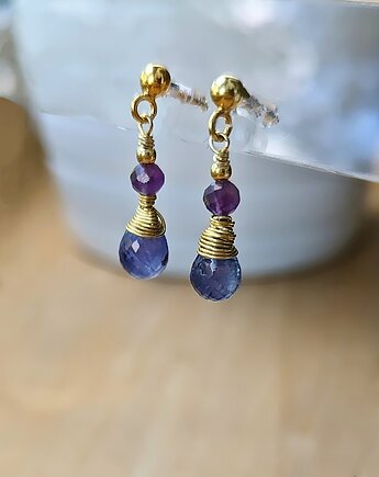 Tanzanitki, srebrne kolczyki