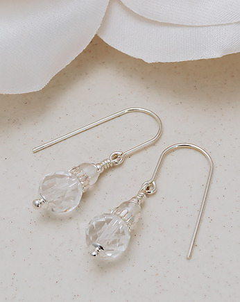 Kolczyki z kryształu górskiego, srebro 925, ZDROWE OCZY, Yamira Art Studio