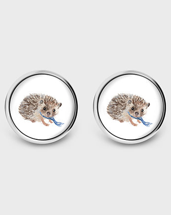 Kolczyki sztyfty - Jeżyk - grafika, yenoo