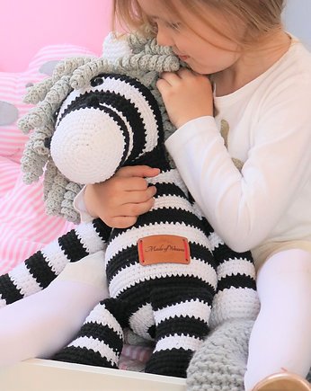 Biało czarna handmade zebra w rozmiarze XL, Made of Weaves