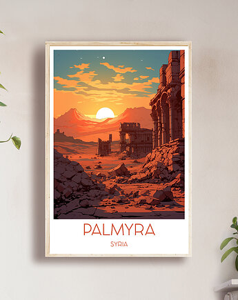 Syria - Palmyra - Plakat, pamiątka dla podróżnika, Black Sapphire Art
