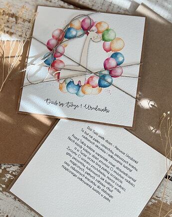 Ręcznie robiona kartka na urodziny życzenia urodzinowe dla dziecka - Twój pi, sorte