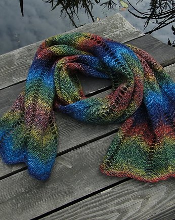 jesienna jodełka / szal, agat handmade