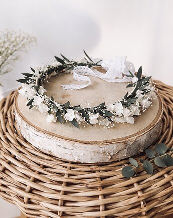 Wianek na głowę zieleń i biel, Łąka