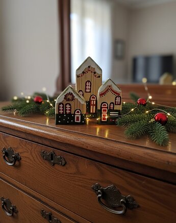 Zestaw drewnianych domków, Panda Design