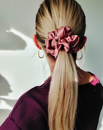 Gumka jedwabna, scrunchie, frotka pink beige MAXI, Capillum