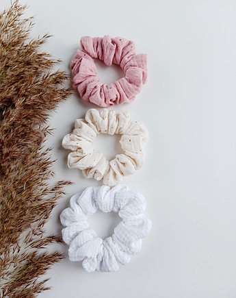 Scrunchie, muślinowe scrunchie, gumka do włosów, Tullale