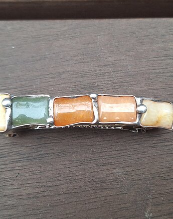 Agaty na kolorowo - klamra do włosów, po drugiej stronie lustra